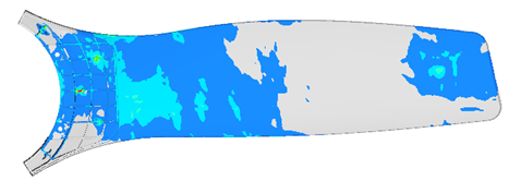 Top face drop top blade view